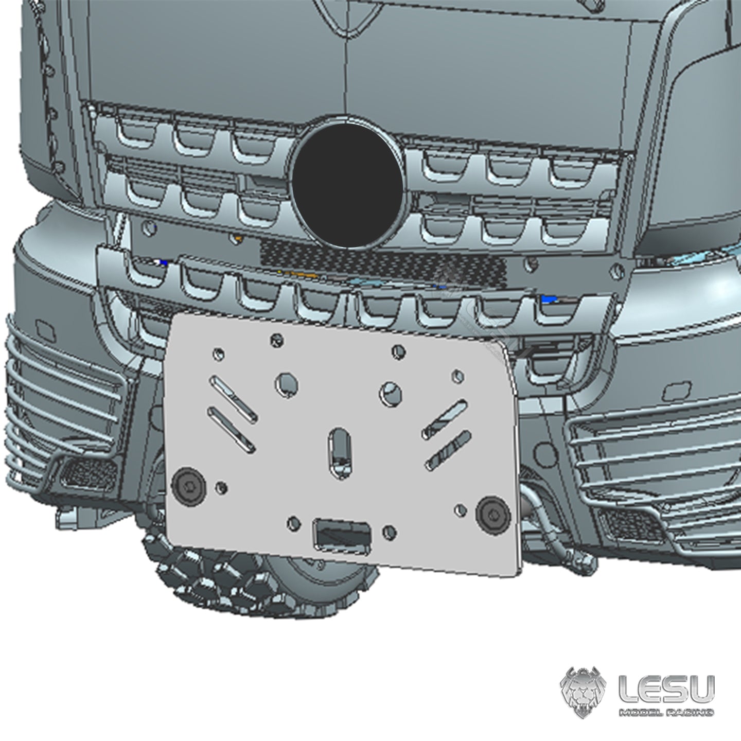 Metal Front Bumper Coupler for LESU 1/14 RC Dump Truck TGS BZ 3363 3348 Remote Control Dumper Car Model Upgraded Part
