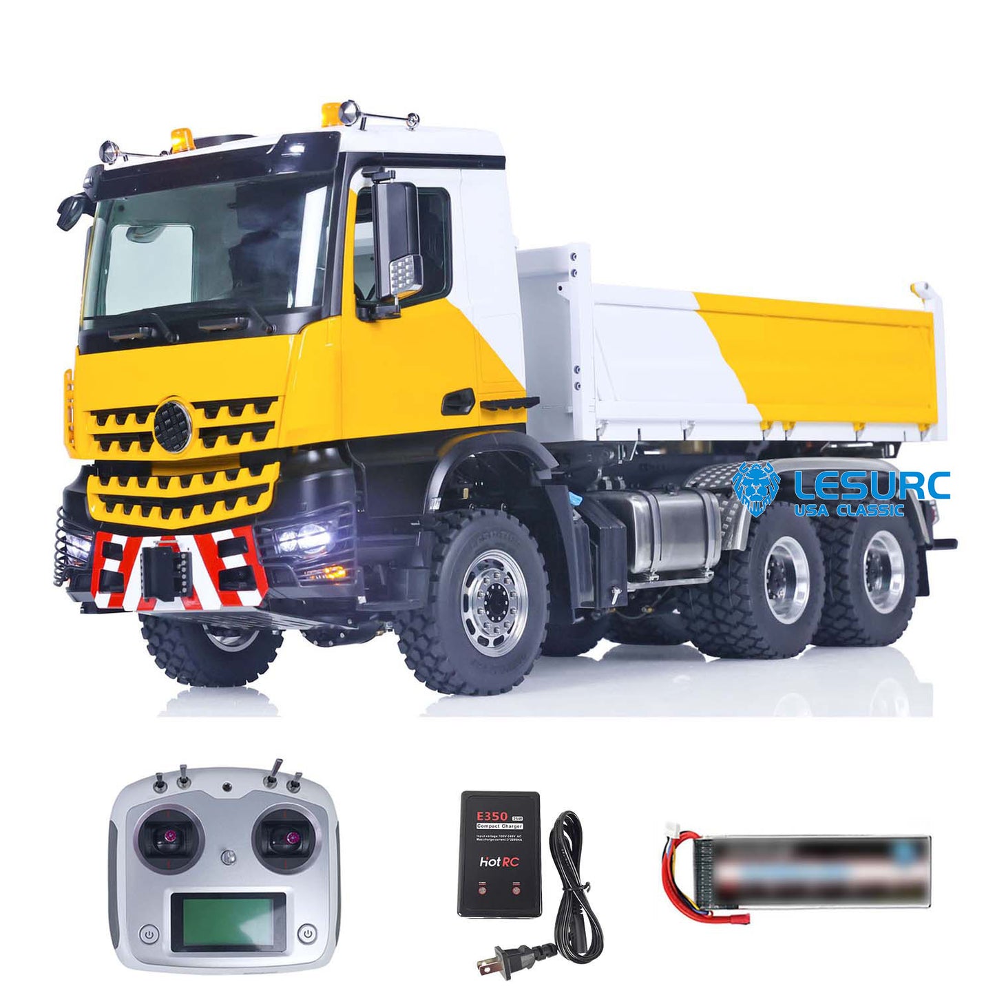 LESU K3363 Cabin 1/14 Metal 6x6 RC Hydraulic Dump Truck Model FlySky I6S Radio Controller 3 Speed Transmission Differential Lock for Club Events