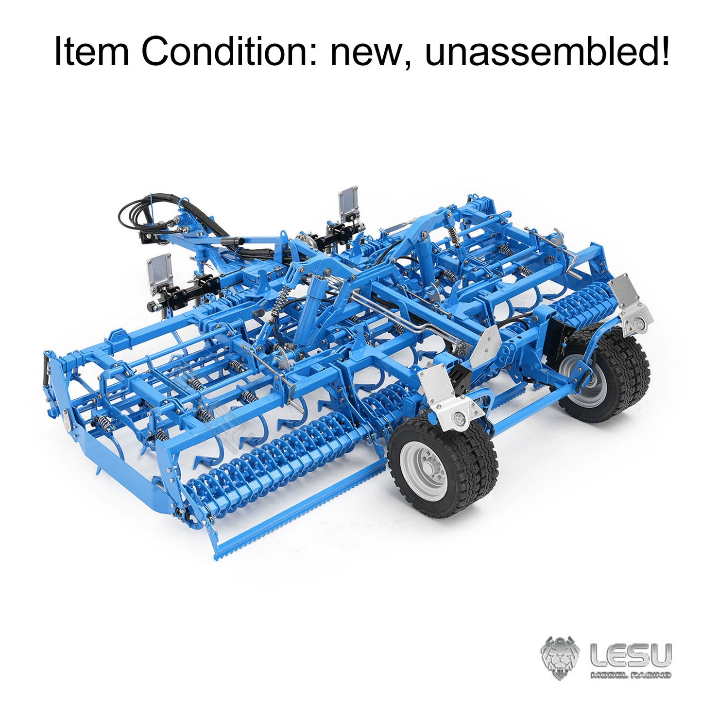IN Stock LESU AOUE 1050 Metal 4x4 1/14 RC Tractor Truck Hydraulic Agricultural Vehicles K500 Seedbed Pre-sowing Soil Preparation Machine Frsky XE Lite
