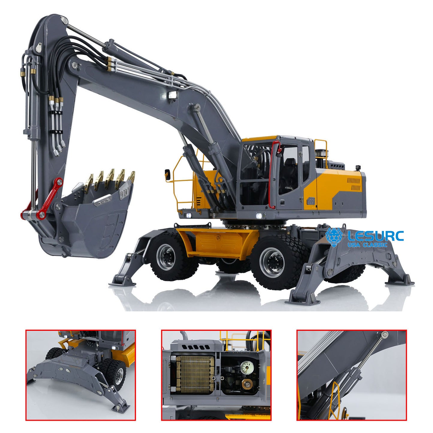 1/14 Aoue ET30H LESU RC Hydraulic Excavator RTR Wheeled Radio Control Diggers Model PL18EVLite Remote Control LCD Display Screen