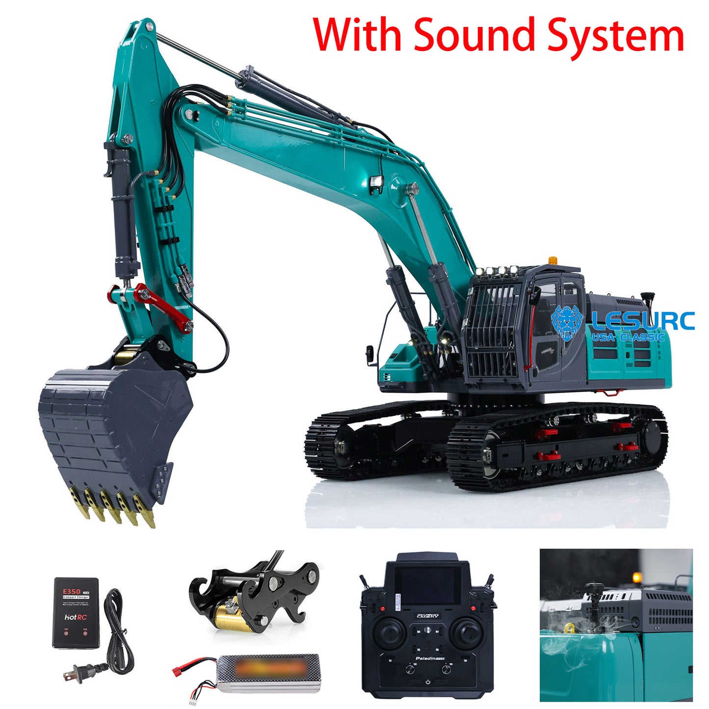 LESU AOUE-SK500 1/14 RC Hydraulic Excavator RTR Radio Control Construction Cars Simulation Digger Model PL18EV Lite Radio Smoke