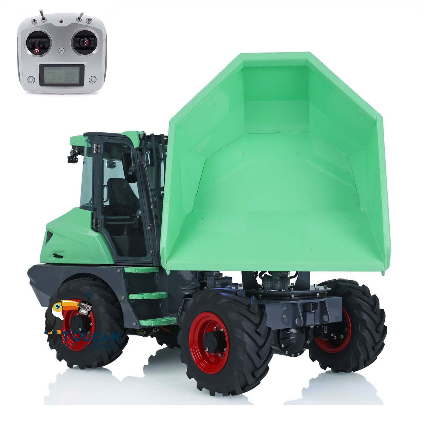 LESU 1/14 Scale AOUE 6MDX Metal Remote Controlled Hydraulic Articulated Dumper Truck 4X4 Tipper Car Construction Vehicle Motor