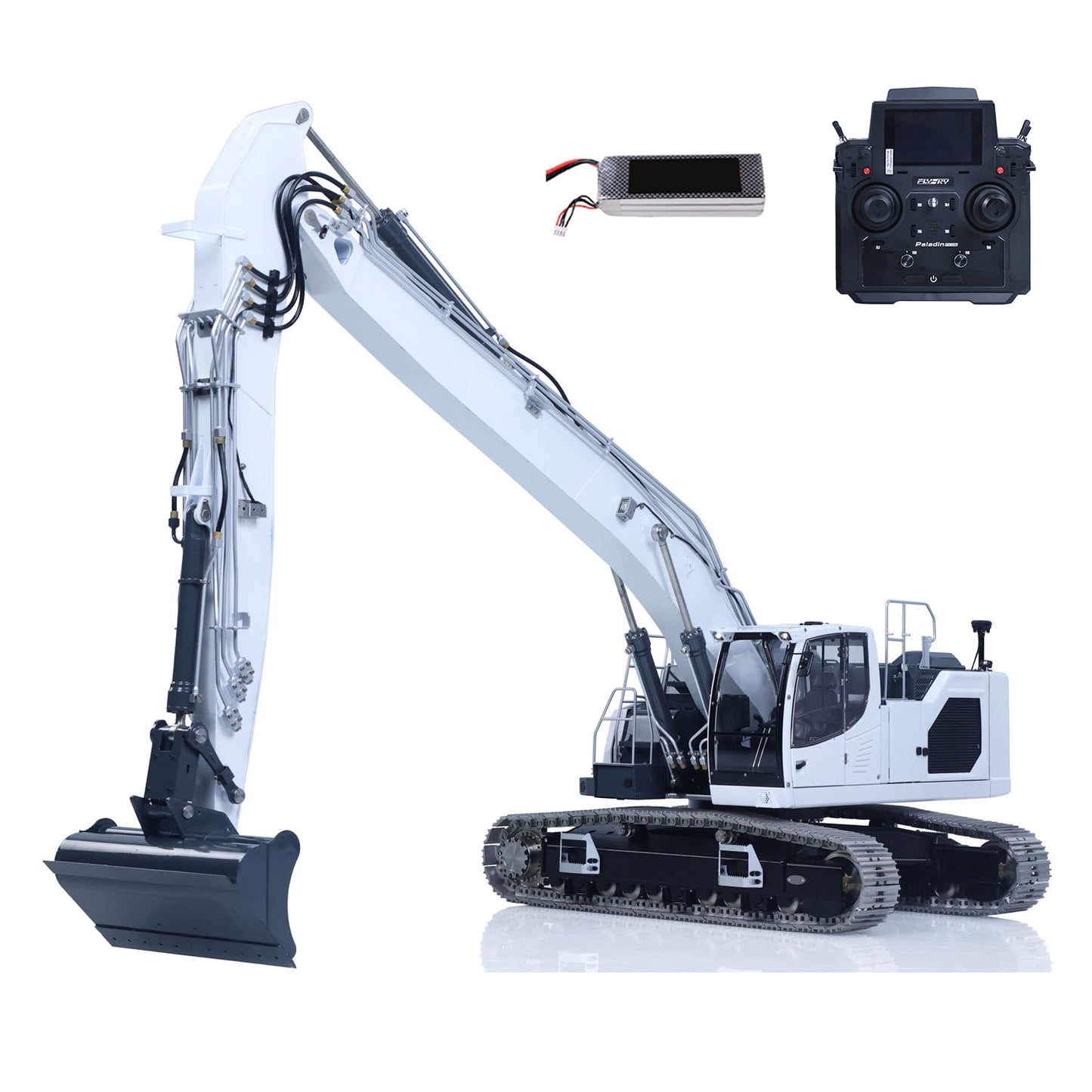 LESU AOUE LR945 1/14 RC Metal Hydraulic Tracks Excavator Long Arm Digger Model PL18EV LITE Radio System 7CH Reversing Valve