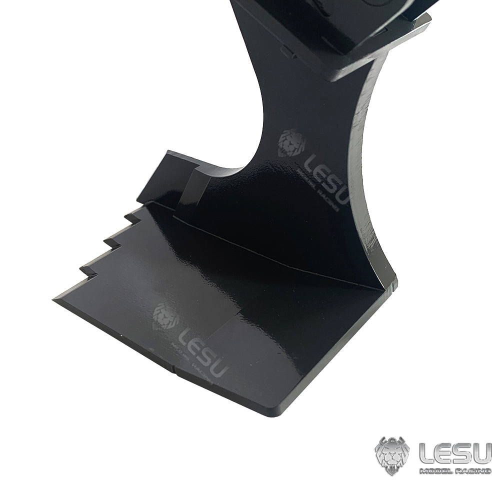 LESU Metal Fork Curved Blade Ripper Quick Release Compactor Tiltable Bucket for RC Excavator 1/14 ET35 Hydraulic Electric Digger