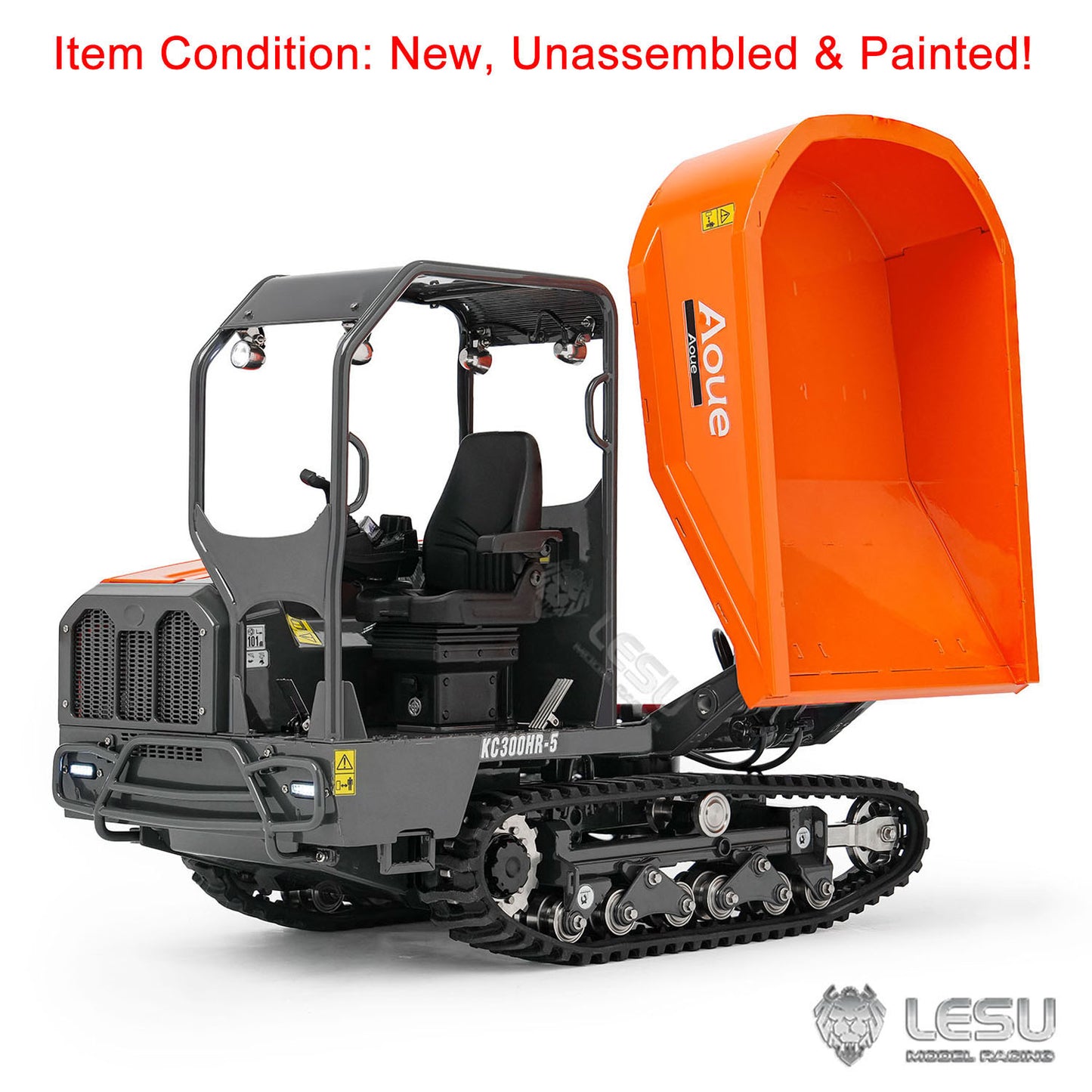 1/14 Hydraulic Remote Control Tracked Dumper KC300HR-5 Unpainted KIT LESU Metal RC Tipper Model Light Sound System No Battery