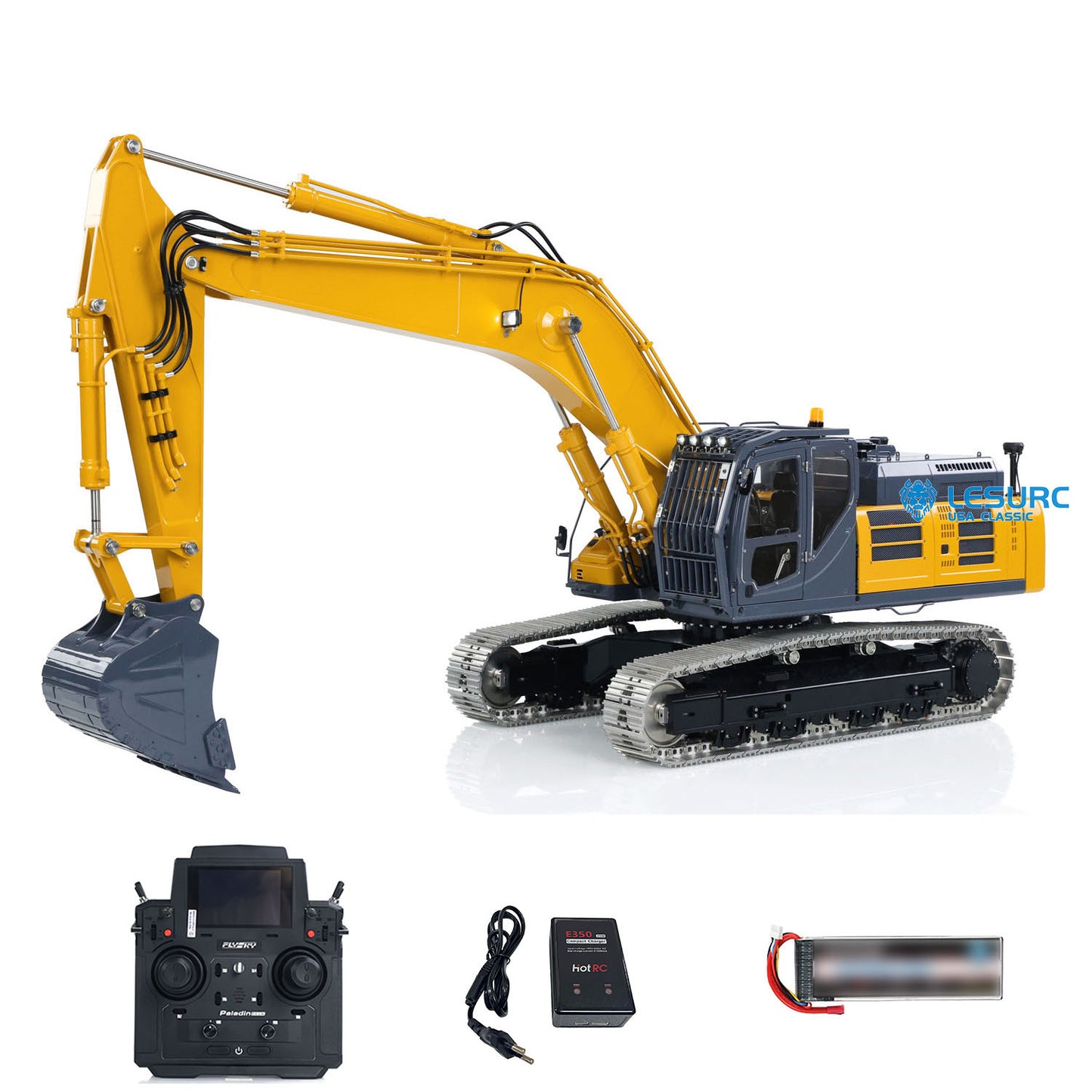 1/14 LESU Hydraulic RC Excavator AOUE-SK500 Metal Wireless Digger Remote Control Engineer Vehicles Model Light Motor Servo ESC