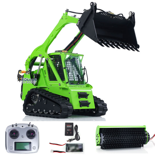 LESU 1/14 Aoue LT5 Bobcat RC Hydraulic Skid-Steer Loader Electric Cleaner I6S Radio Battery Remote Control Construction Car