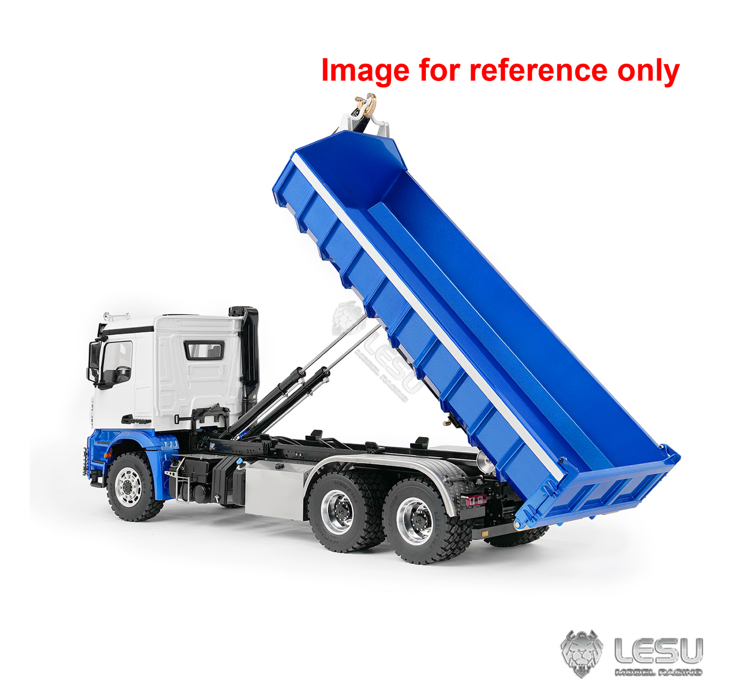 LESU Z0100 1/14 6x6 Metal Hydraulic RC Roll Off Dump Truck with Folding Hook Lift 3 Speed Transmission Differential Lock Light Sound