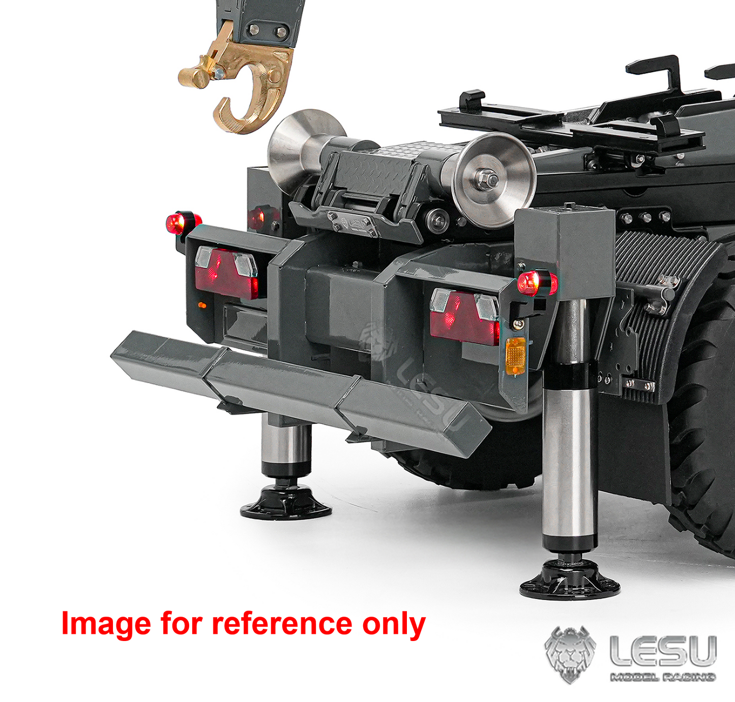 LIMITED-TIME SALE IN Stock LESU A0066 1/14 Metal Hydraulic RC Roll Off Trailer Telescopic/Folding Hooklift with Support Legs 5CH Reversing Valve Lights