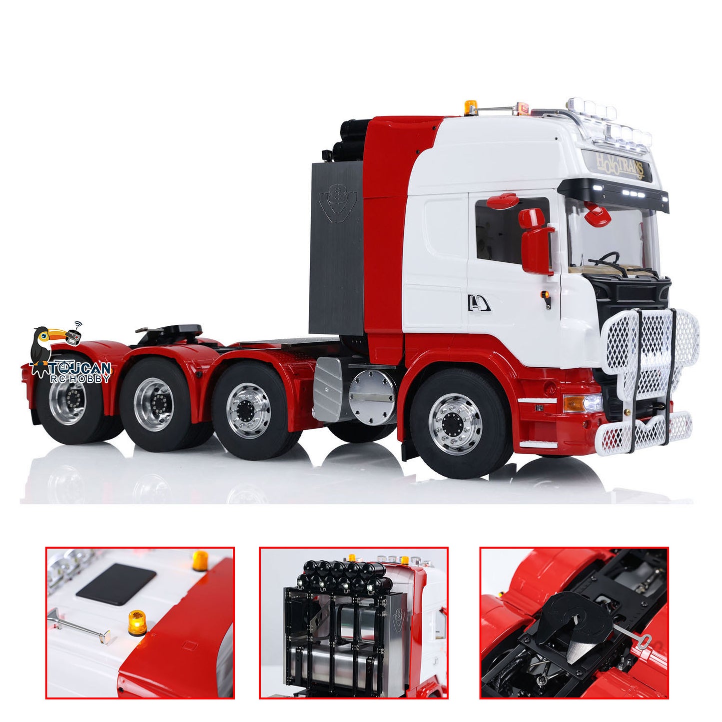 1/14 RC Tractor Truck Radio Control Car LESU 8X8 Metal Chassis Model 2-speed Transmission Light Sound