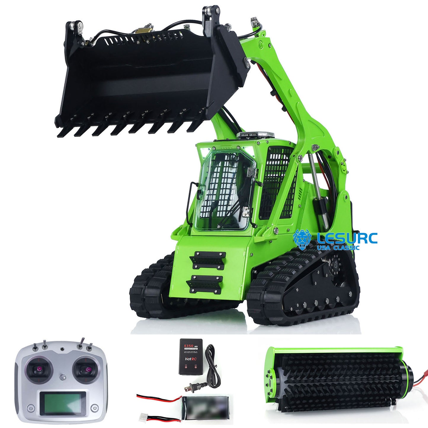 LESU AOUE LT5 1/14 Metal RC Skid-Steer Loader Hydraulic Construction Vehicle with Sound Light FlySky i6S Radio Controller for Model Enthusiast