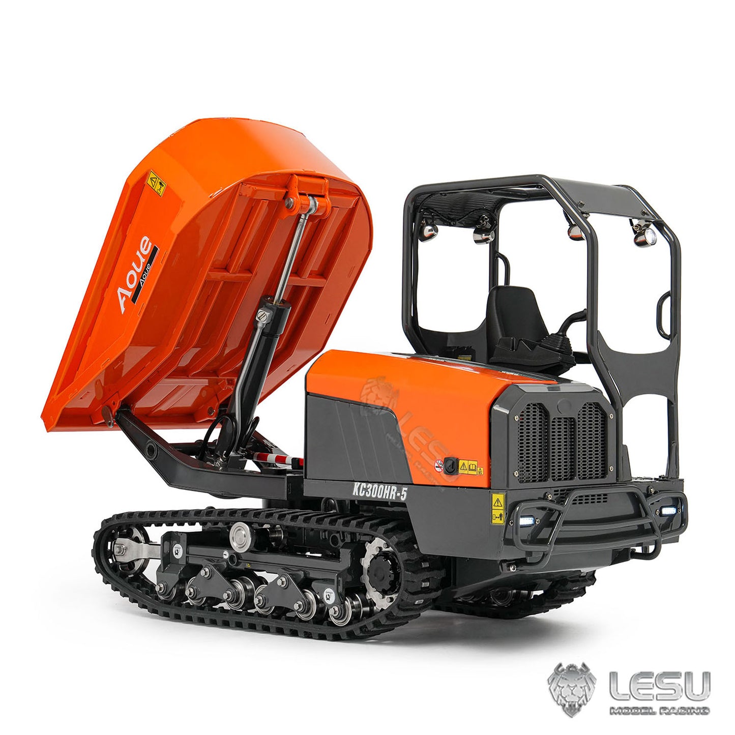 Metal LESU 1/14 Hydraulic Remote Control Tracked Dump Truck KC300HR-5 RC Dumper Model 180 Degree Rotation Openable Door Lights