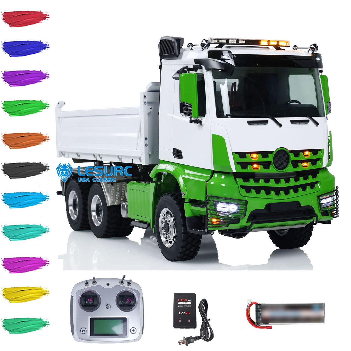 LESU 1/14 6*6 3-way Metal RC Hydraulic Dump Radio Control Tipper Truck Construction Cars Model Ready To Run