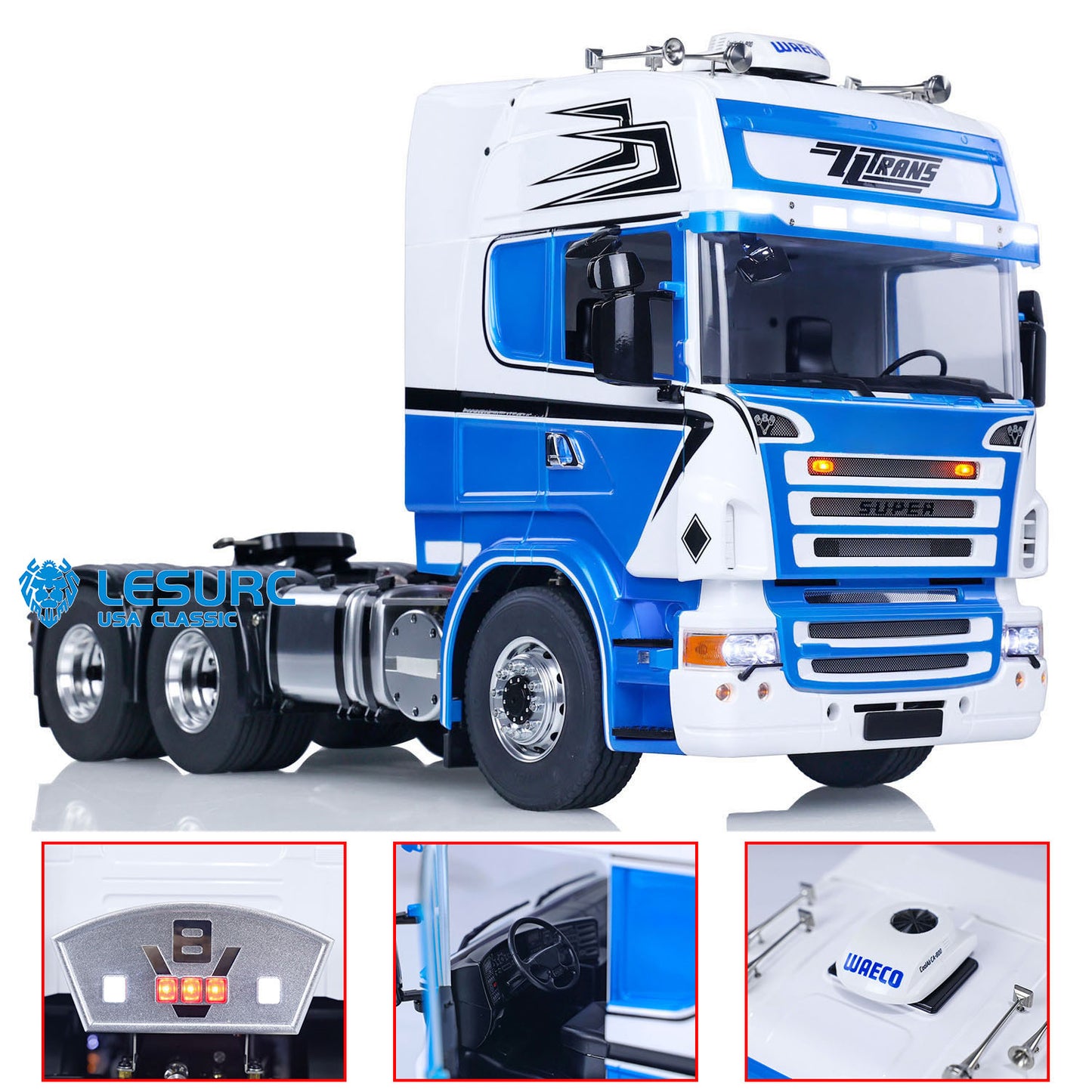 LESU 1/14 6x6 RC Tractor Truck Painted Assembled Radio Control Car Metal Chassis Hobby Model Optional Versions ESC Servo Motor