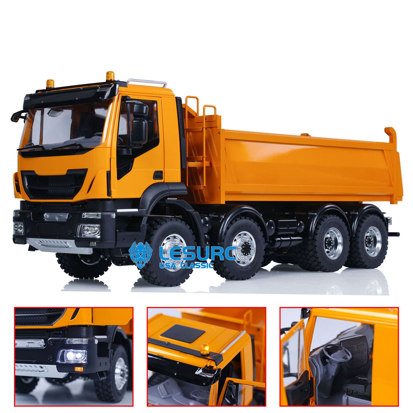 1/14 LESU 8X8 Metal RC Hydraulic Dump Truck Remote Control Tipper Dumper Simulation Car Hobby Model DIY 20150731 PNP/RTR