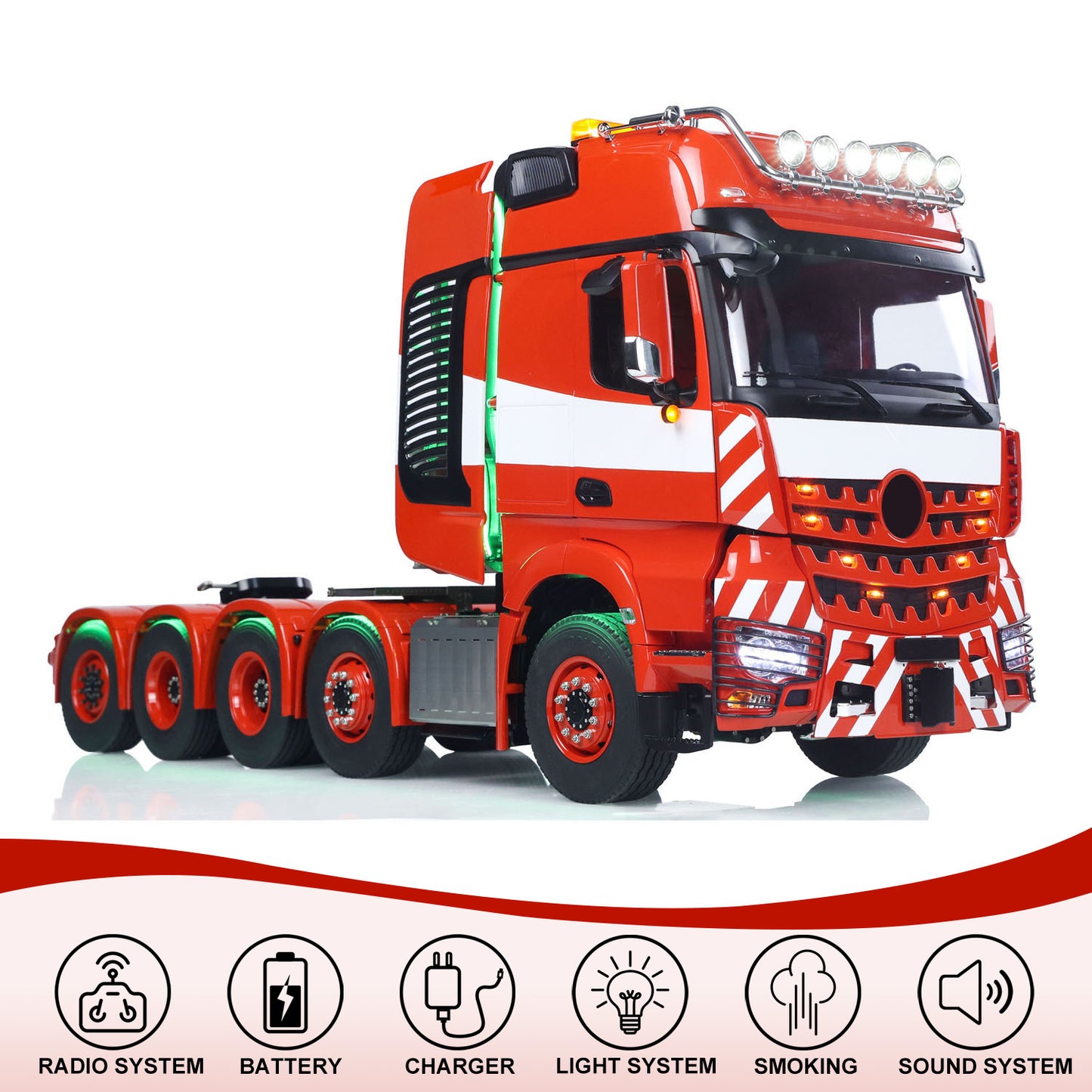 TOUCAN 10X8 Metal Chassis 3363 1/14 RC Tractor Truck RTR Lorry Car Smoke Sound 2Speed Gearbox ST8 Battery Rotating Light