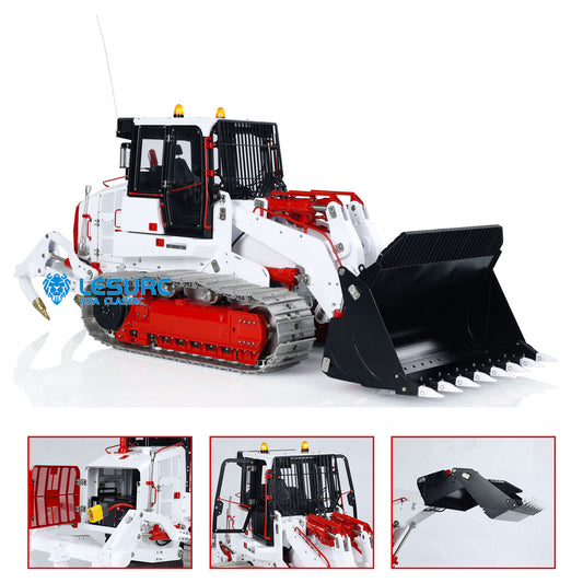 LESU AOUE 973K 1/14 Hydraulic RC Loader Upgrade Radio Control Tracked Car Engineering Vehicle Model Openable Bucket Rear Plow