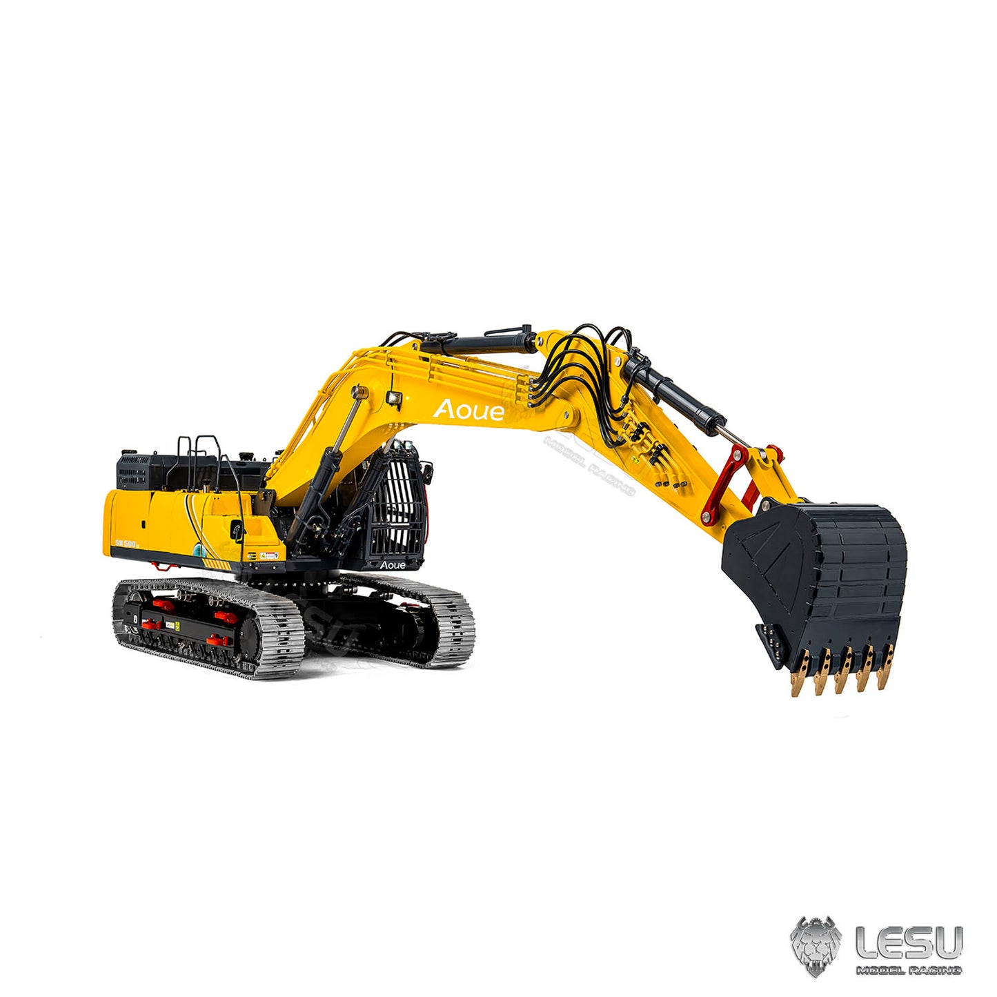 Metal LESU 1/14 Remote Control Hydraulic Tracked Excavator SK500 RC Digger 6CH Valve 3MAP Pump Brass Relief Valve Light System