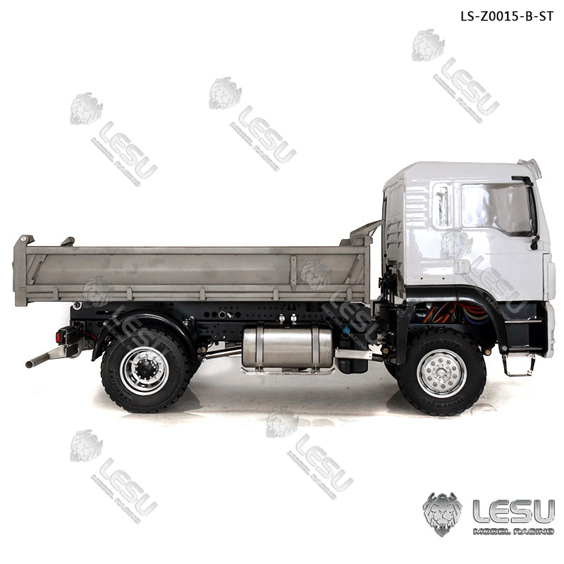 In Stock LESU 1/14 Scale Metal 4*4 Chassis TGS Hydraulic Dumper Truck Construction Vehicle Model Light Sound System Motor ESC Servo