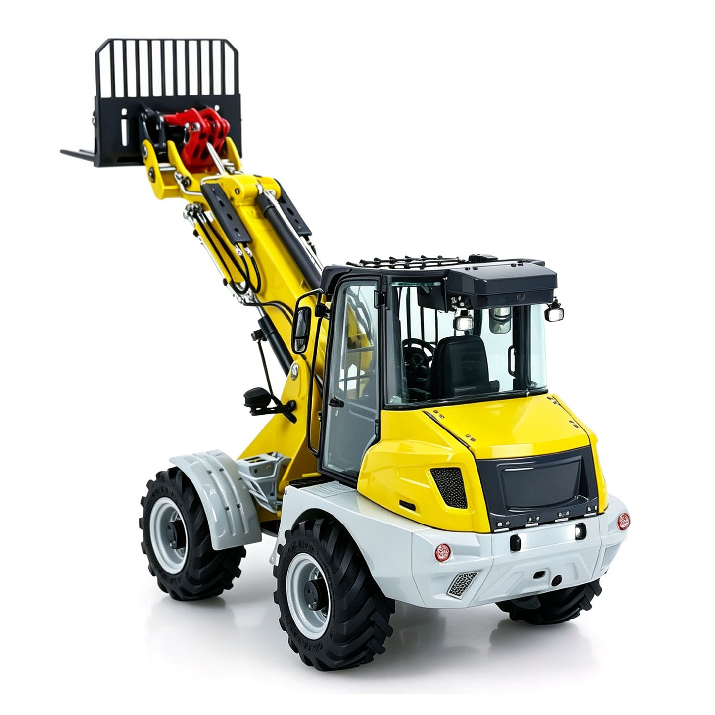 IN STOCK LESU 1/14 RC Hydraulic Telescopic Arm Loader AT1050 Tipper Construction Truck Model With 4 Wheel Drive I6S Radio System Fork