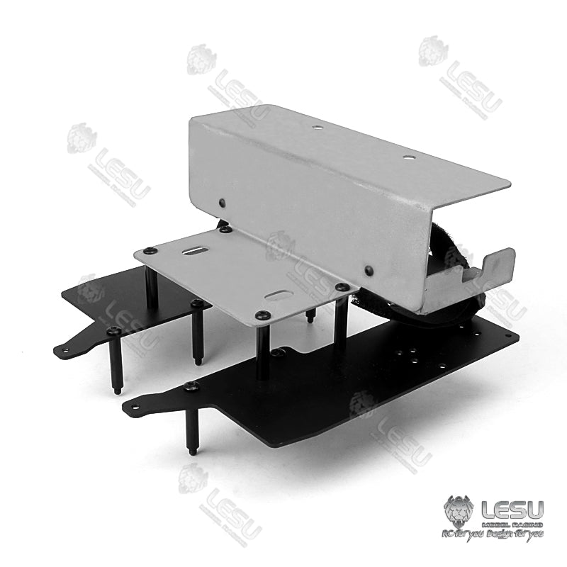 LESU 1/14 Metal Battery Compartment CNC Second Plate Set Suitable for RC Tractor Truck R620 Radio Control Dumper DIY Parts