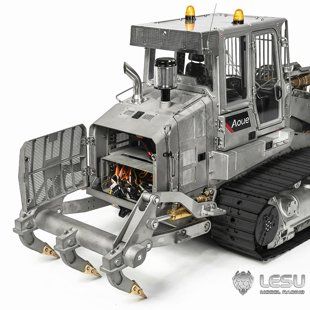 LESU 973K 1/14 Metal RC Hydraulic Loader B0024 with Rear Plow Openable Bucket Light Sound System for Construction Scale Model Builders