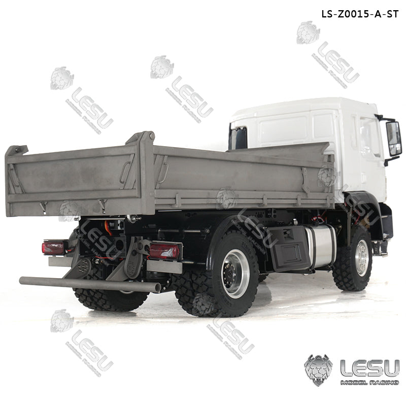 In Stock LESU 1/14 Scale Metal 4*4 Chassis TGS Hydraulic Dumper Truck Construction Vehicle Model Light Sound System Motor ESC Servo