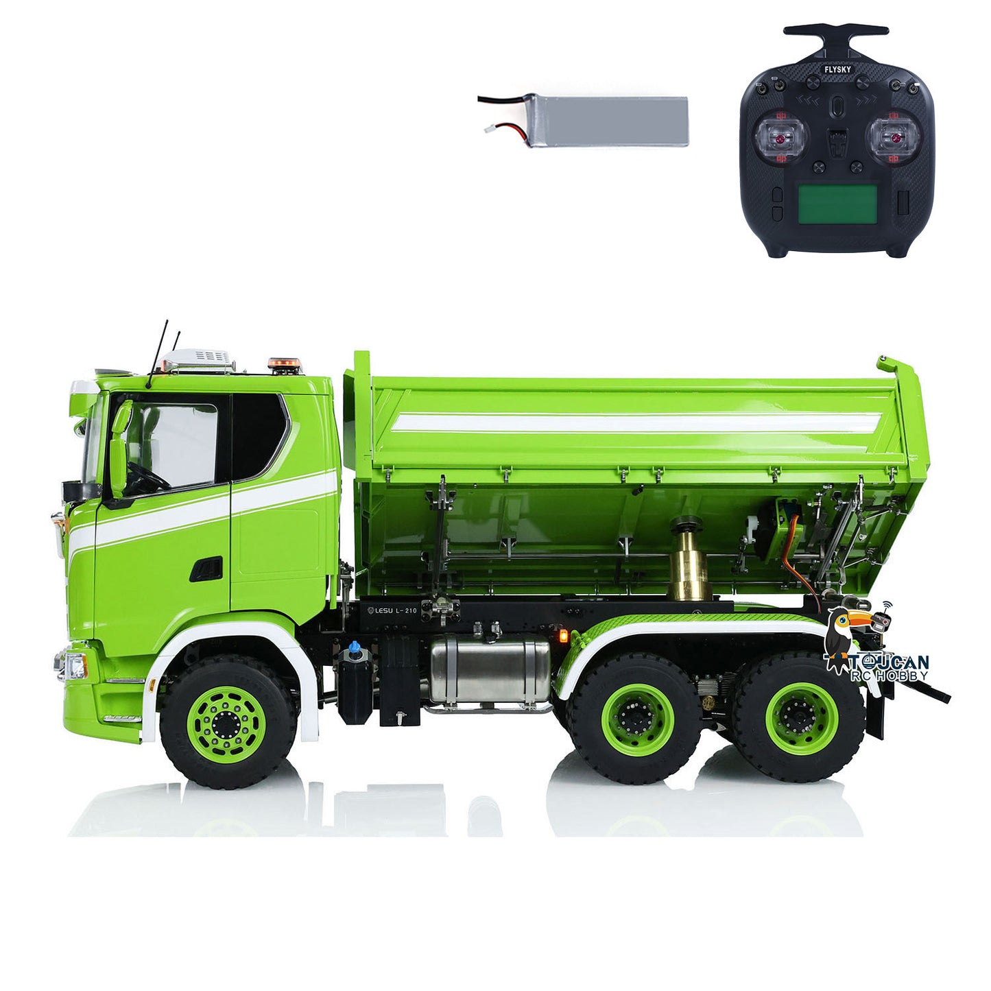 LESU Metal 1/14 6x6 RC Hydraulic Dumper Truck 3 ways Remote Control Tipper Model Assembled Car With ST8 Radio System Smoke Unit