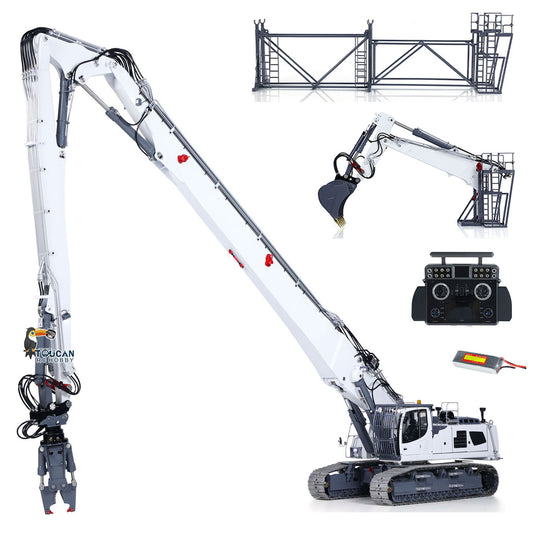 IN STOCK LESU 1/14 RC Heavy Full Hydraulic Demolition Excavator Aoue LR960 RTR Two Type Arms Digger Model Engineering Vehicle XE Radio