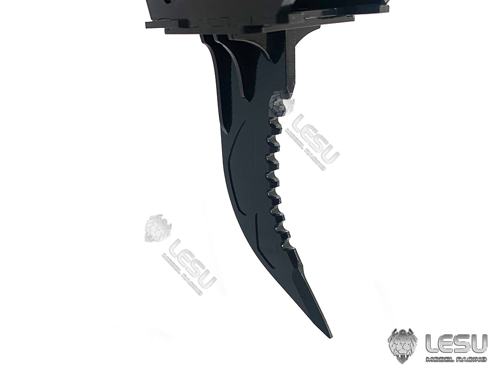 LESU Metal Fork Curved Blade Ripper Quick Release Compactor Tiltable Bucket for RC Excavator 1/14 ET35 Hydraulic Electric Digger