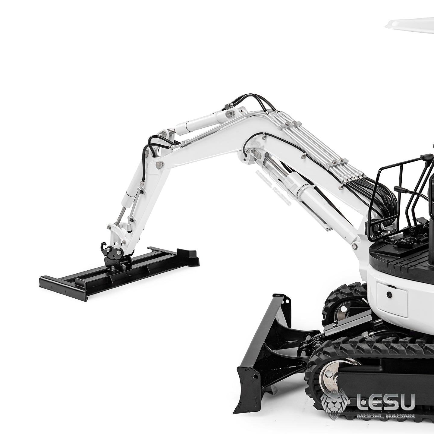 Metal Log Grapple Clamp Leveling Beam Grading Bucket Cultivator Rake Ripper Sieve Bucket for LESU Aoue PC30 B0003 1/14 RC Hydraulic Excavator Remote Control Mini Digger