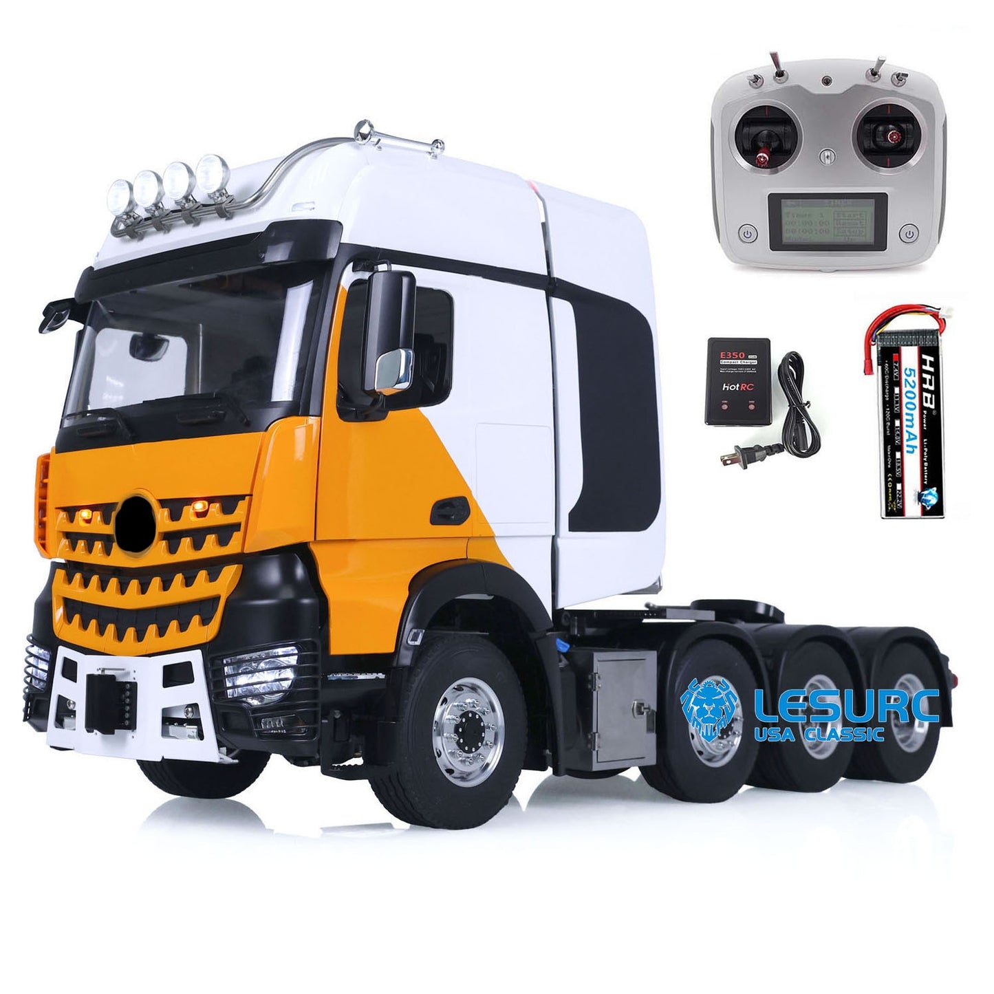 LESU 1/14 Heavy-duty Metal Chassis RC Highline Tractor Truck for DIY 3363 1851 Radio Control Car W/ 3 Speed Gearbox Light Sound