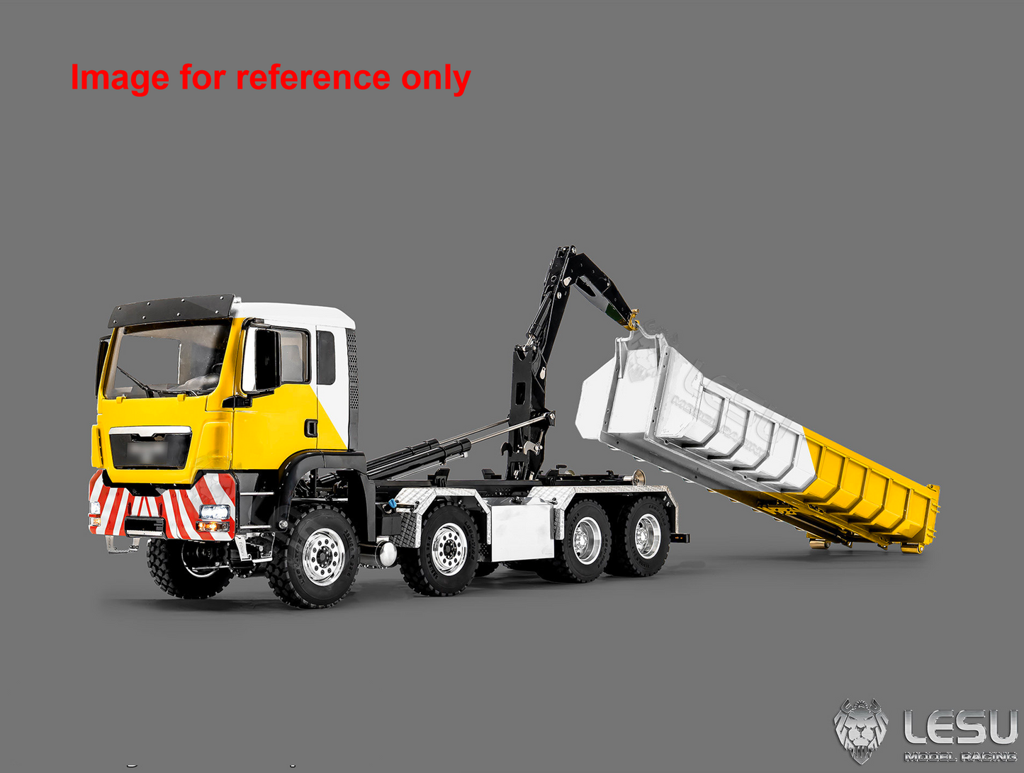 LIMITED-TIME SALE IN Stock LESU Z0098 1/14 Metal Hydraulic Roll On Off Dump Truck 8x8 Folding Hooklift Engineering vehicle with 3Speed Gearbox Differential Lock Sound Light