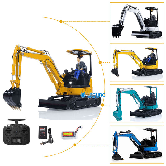 LESU PC30 1/14 Metal RC Hydraulic Excavator B0003 RTR 6CH Reversing Valve Mini Digger Brushless Rotary Drive Motor Sound & Light FrSky X14 Controller
