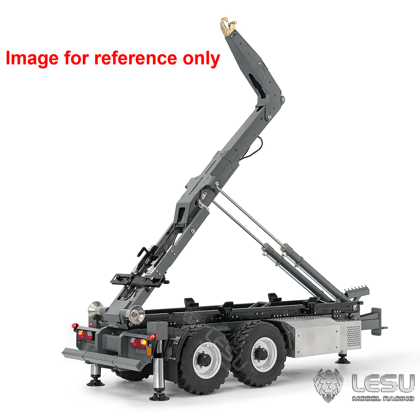 LIMITED-TIME SALE IN Stock LESU A0066 1/14 Metal Hydraulic RC Roll Off Trailer Telescopic/Folding Hooklift with Support Legs 5CH Reversing Valve Lights