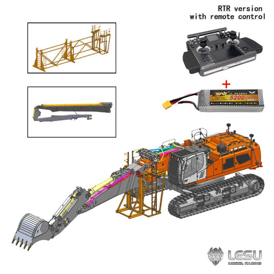 Pre-sale LESU 1/14 LR960 Full Hydraulic Excavator RC Digger Radio Control Construction Vehicle RC Metal Model