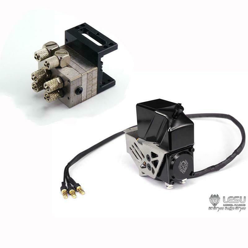 Trailer Bucket Hydraulic Cylinder Crane Valve Oil Tank Pump Suitable for LESU Metal 1/14 Roll On Off RC Dumper Truck Model