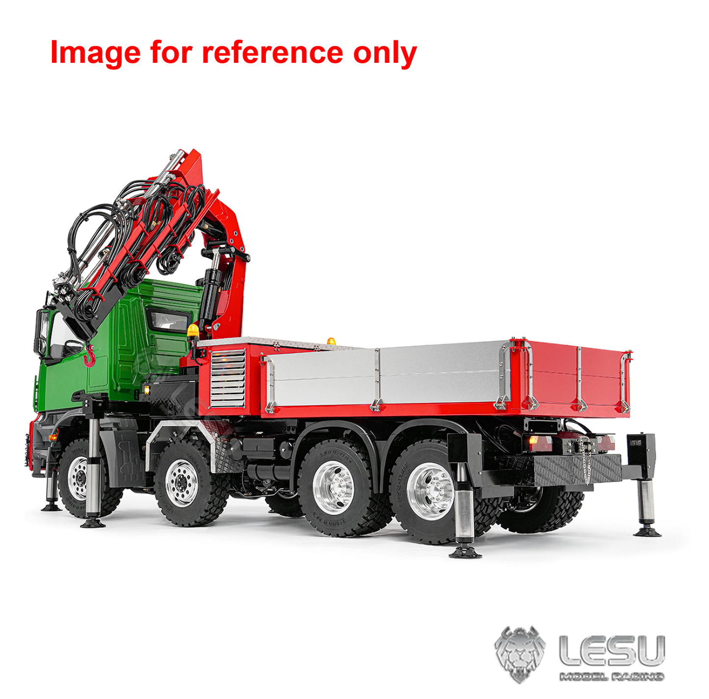LESU 3363 1/14 Metal RC Hydraulic Crane Truck 8X8 Axle Diff Lock 3Speed Remote Control Lorry 7CH Valve 6 Outriggers Light Sound