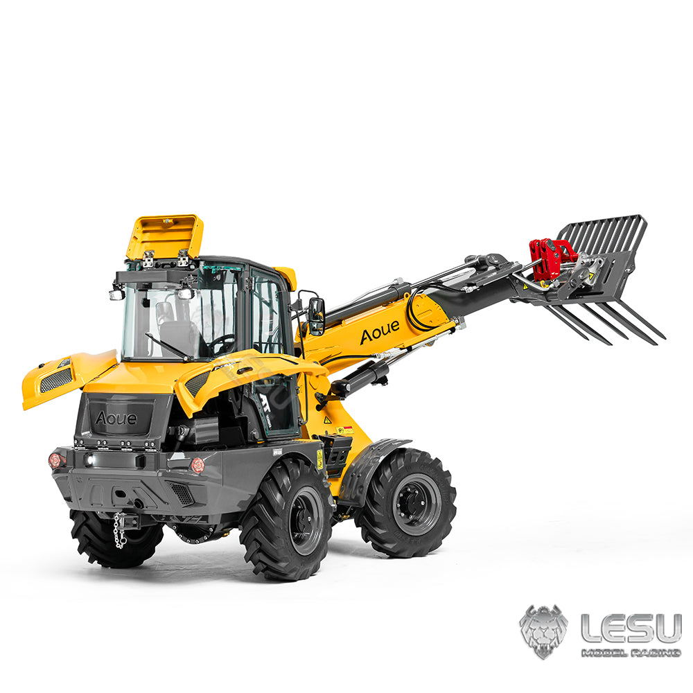 US STOCK LESU AT1050 1/14 Hydraulic RC Telescopic Arm Fork Loader Painted Assembled Car Light Sound Module Fast Shipment Teshulianjie