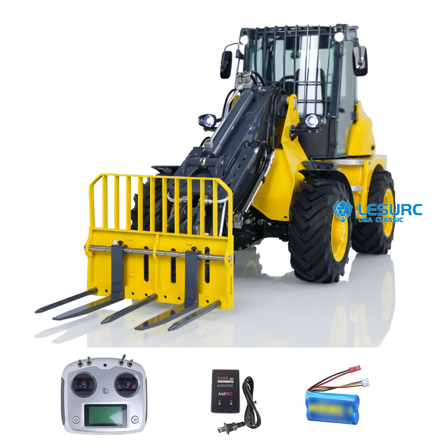 LESU Aoue AT1050 1/14 Metal RC Hydraulic Telescopic Fork Loader A0016 with FlySky I6S Radio Controller Light Sound for Scale Model Collectors