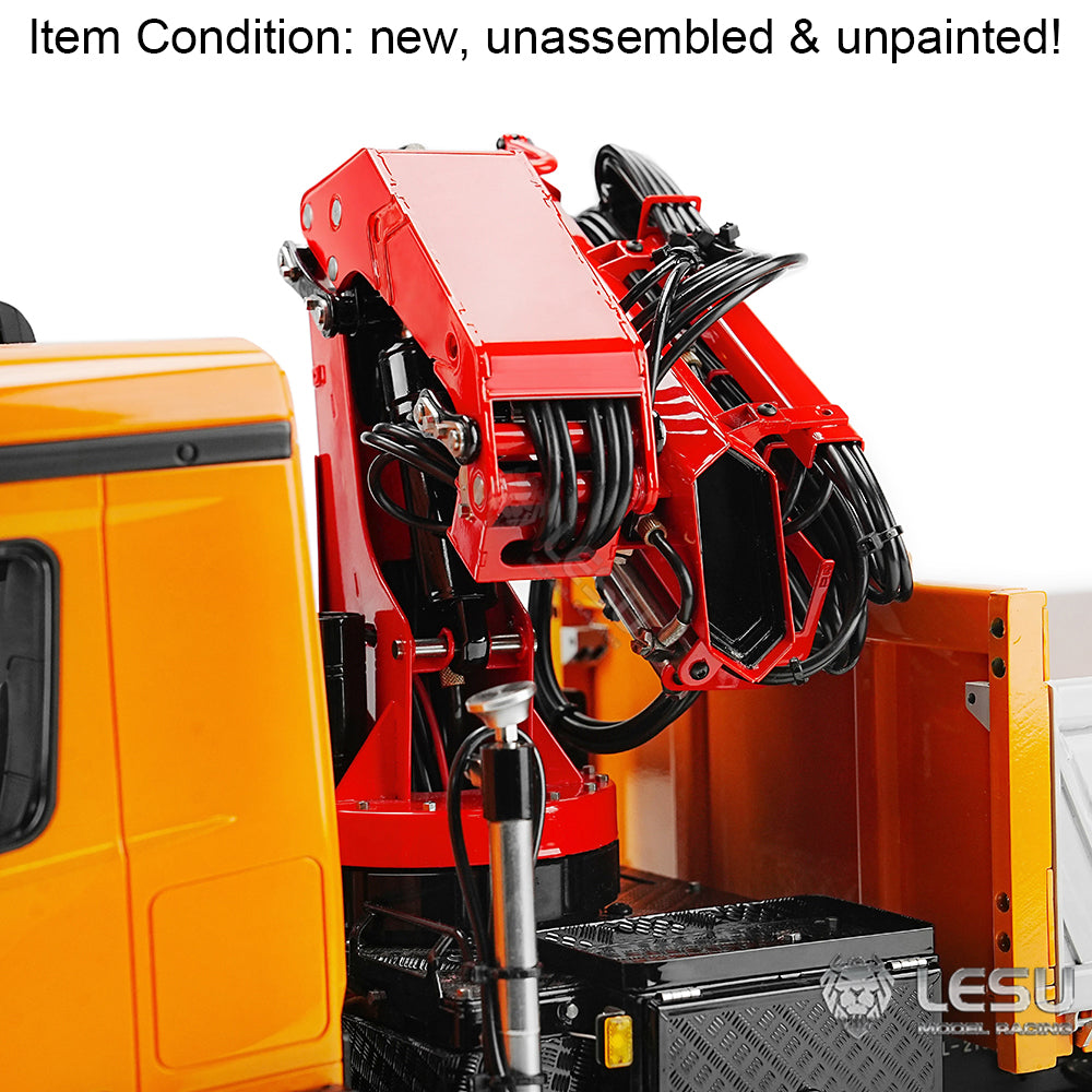 LESU 1/14 8X8 Z0064 Z0063 RC Hydraulic Dumper Truck With Crane 3 Ways Unassembled DIY Tipper Model With 2 Speed Transmission