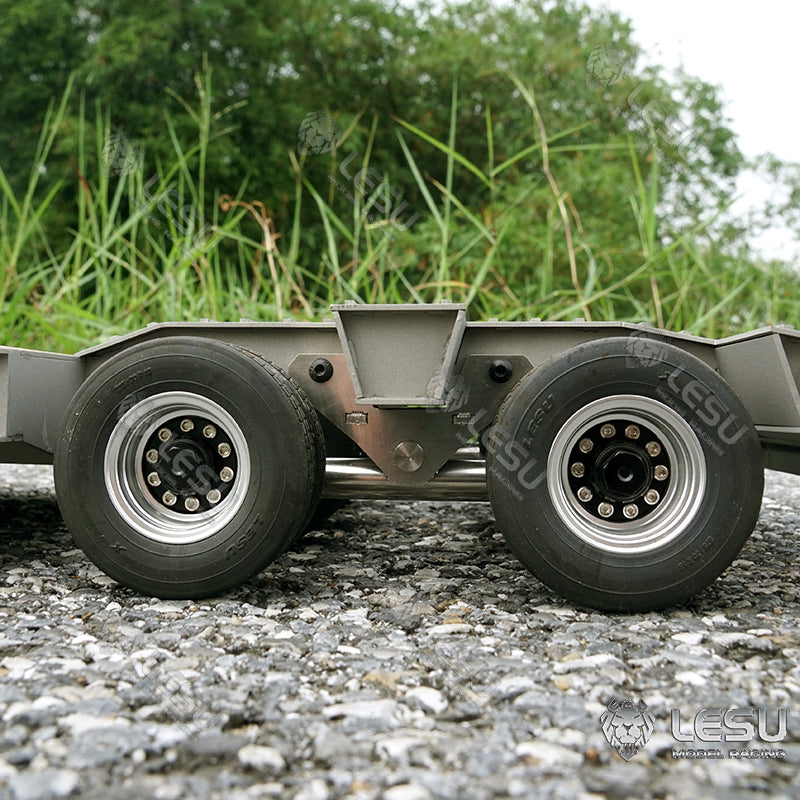 US STOCK 1/14 LESU 872MM Metal 4Axles Unpainted Assembled Wood Trailer Suitable for TAMIYA RC Radio Controlled Tractor Truck DIY Cars Model