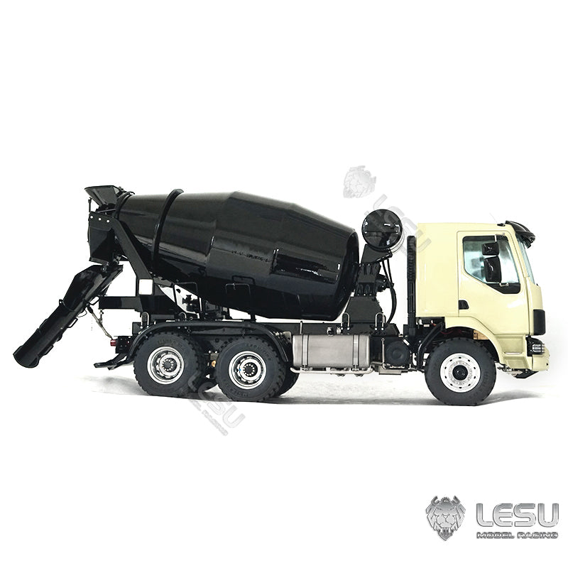 In Stock LESU 1/14 6x6 Metal Remote Controlled Unpainted Concrete Car Mixer Truck Construction Vehicle Model Light Sound System Servo ESC