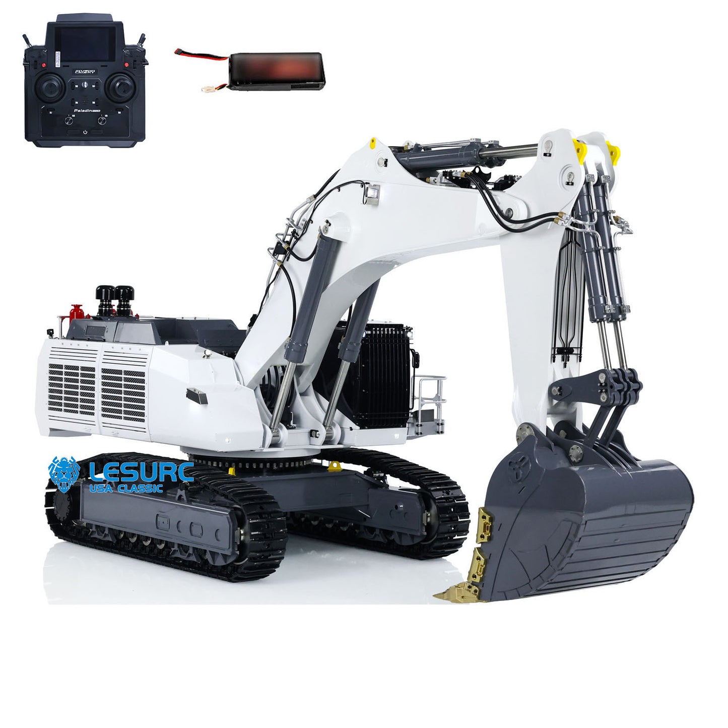 1:14 LESU RC Hydraulic Excavator AOUE 9150 PL18EV Remote Control Digger Metal Model W/Light