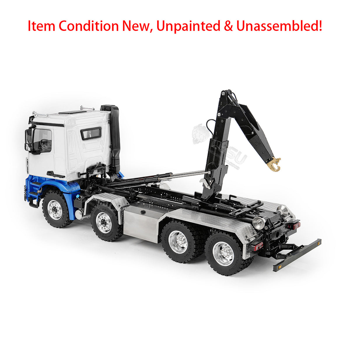 LESU Z0088 1/14 8x8 Metal Roll Off RC Hydraulic Dump Truck with Folding Hook Lift 3 Speed Transmission Differential Lock Sound Light