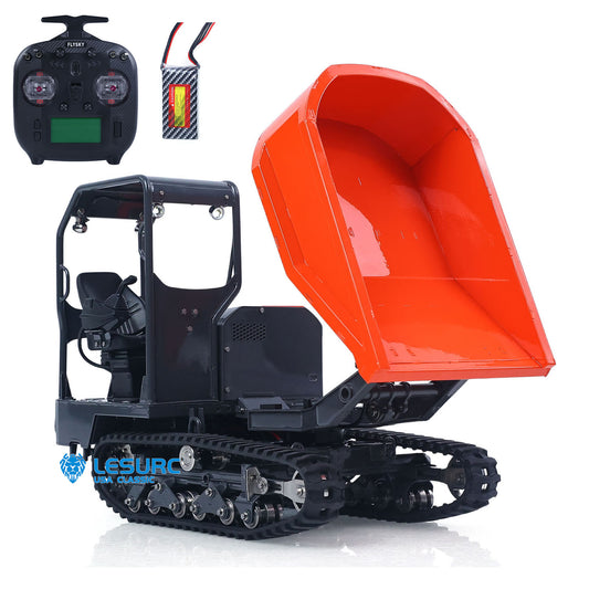 11.11 Flash Sale LESU Metal 1/14 Hydraulic Remote Control Tracked Dumper KC300HR-5 RC Tipper Model Light Sound System FlySky Radio