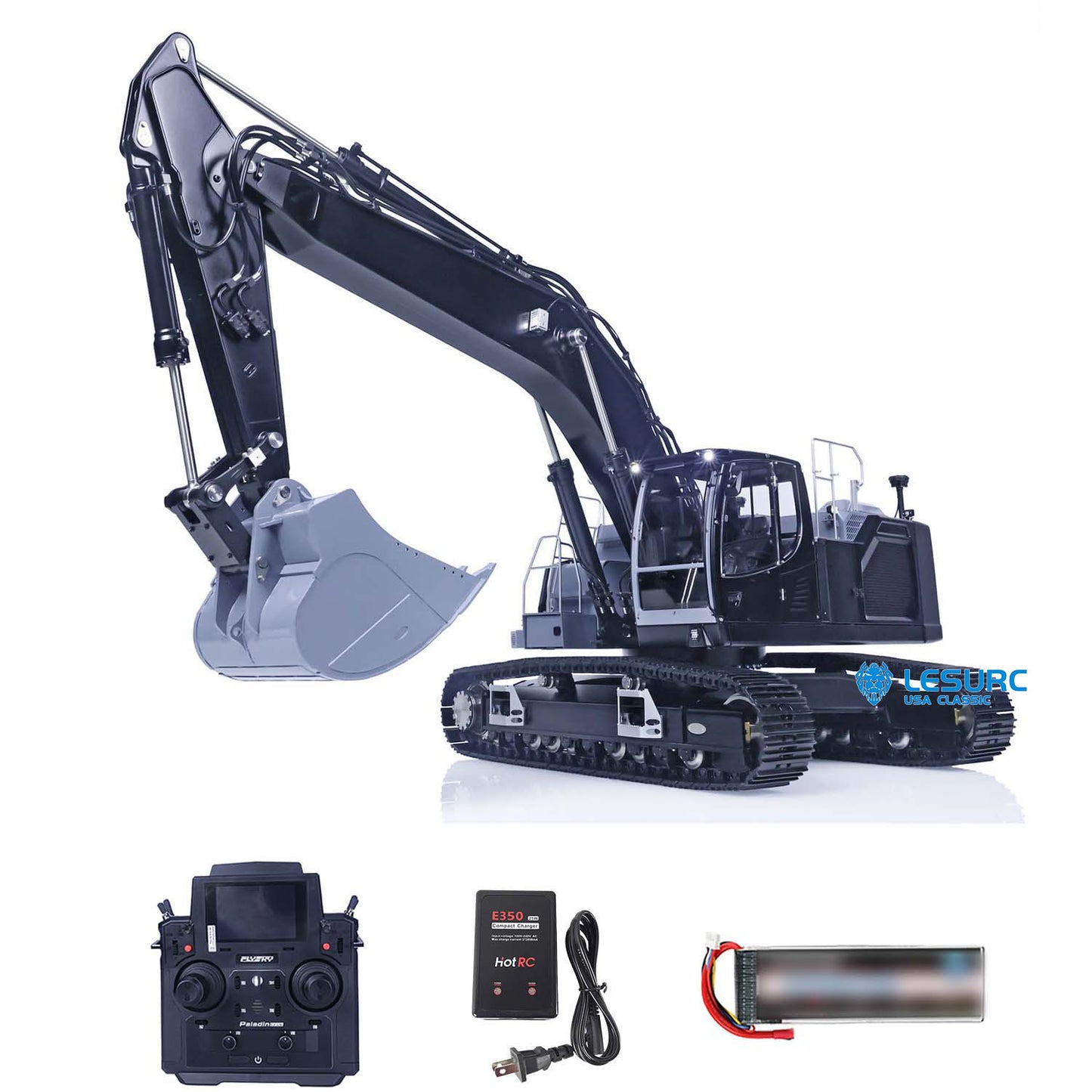 LESU LR945 1/14 RC Hydraulic Excavator 7CH Reversing Valves Digger with PL18EVLite Radio Controller Light System for Construction Vehicles Enthusiast