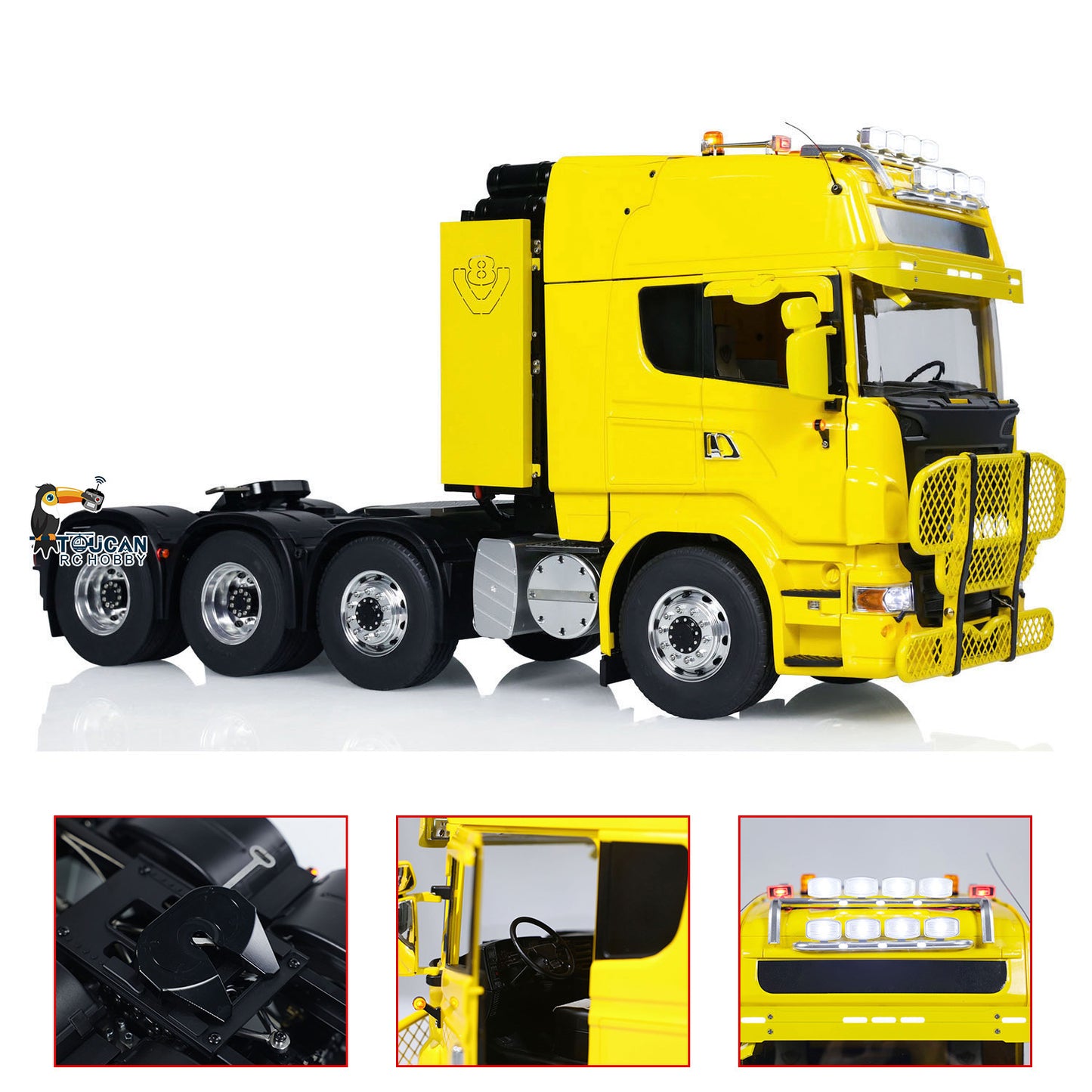 1/14 LESU 8X8 Metal Chassis RC Tractor Truck Radio Controlled Car Simulation Hobby Model Light Sound Equipment Rack