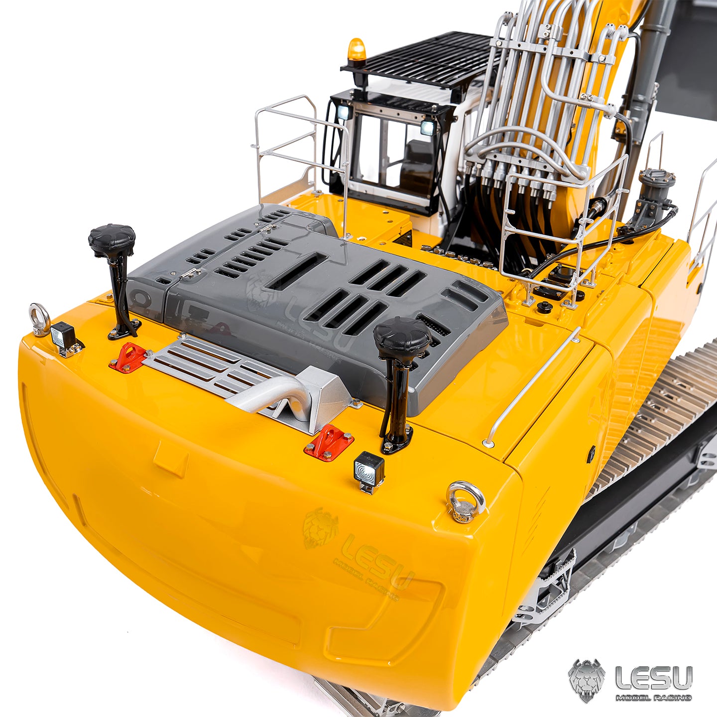 LESU AOUE LR956 1/14 RC Hydraulic Excavator KIT Metal 2 Arms Remote Control Digger Model 4MPA Dual Pumps Light 6CH Brass Valve