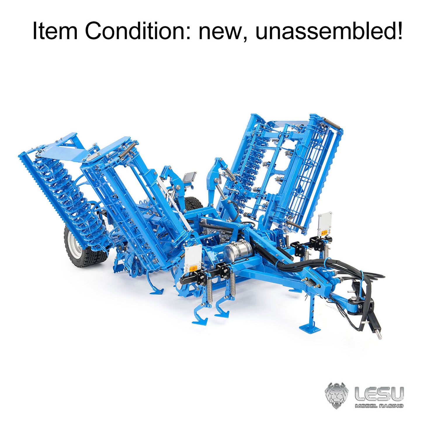 IN Stock LESU Metal 1/14 RC Tractor Truck AOUE 1050 4x4 Hydraulic Farm vehicle K500 Seedbed Pre-sowing Soil Preparation Planter Plough Light Sound